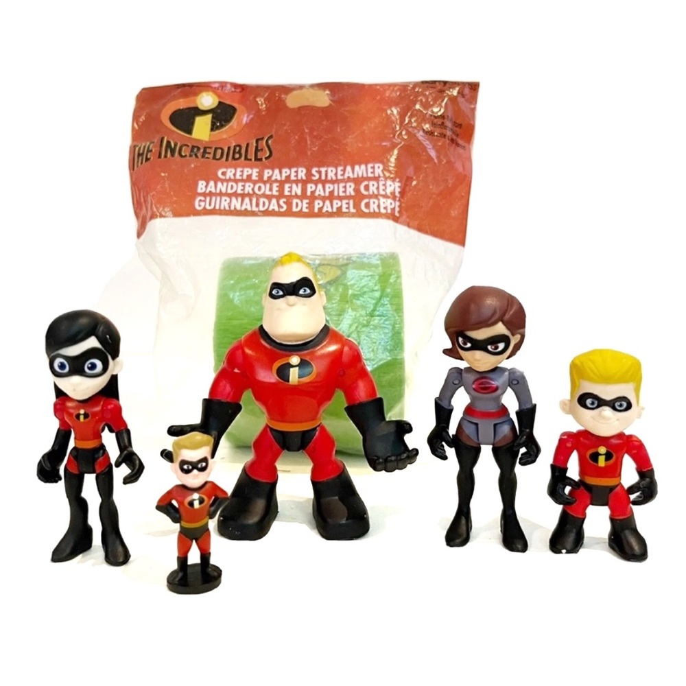 Disney Pixar The Incredibles Action Figure Toy Lot with Streamers Dash Violet
